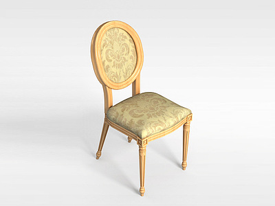 3d欧式布艺餐椅模型