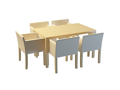 简单餐桌椅组合模型3d模型