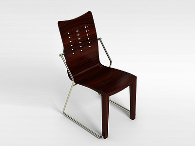 3d铁艺实木组合椅模型