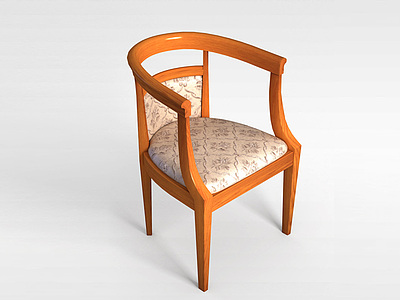 3d中式布艺印花客厅椅模型