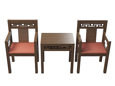 3d中式休闲桌椅组合模型