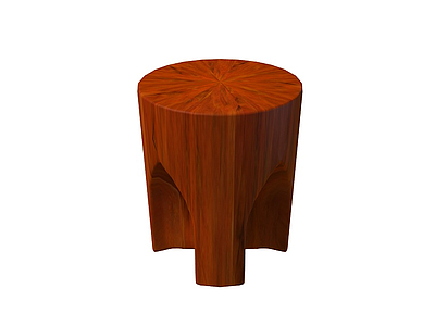3d田园木凳模型