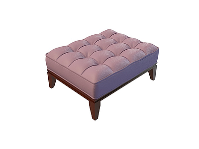 3d紫色沙发凳模型
