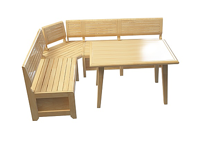 纯实木桌椅组合模型3d模型
