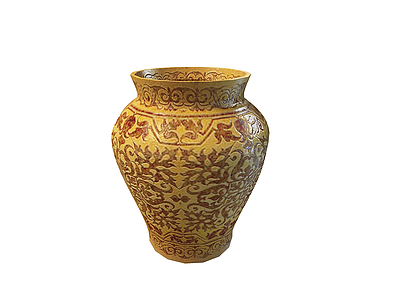 3d古典陶瓷大花瓶模型