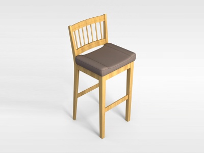 3d木质吧椅模型