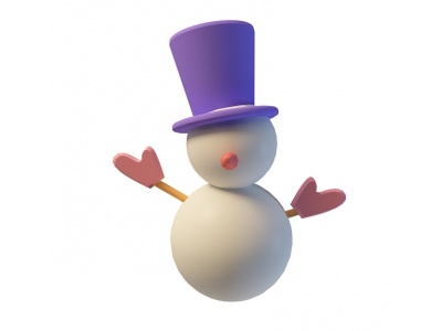 3d卡通小雪人模型