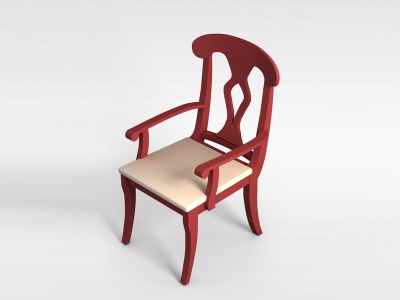 3d实木餐椅模型