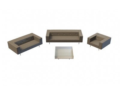 办公组合式沙发茶几模型3d模型