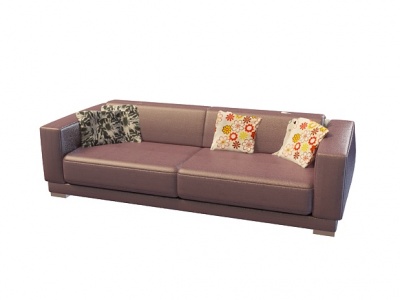 紫色双人沙发模型3d模型