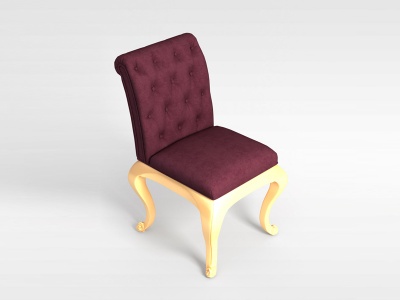 3d布艺软座餐椅模型