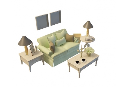 3d欧式沙发茶几免费模型