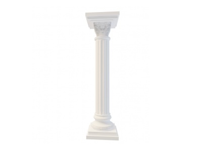白色欧式圆柱模型3d模型