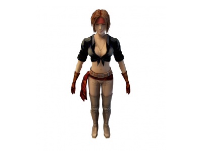 系红色头巾女人模型3d模型