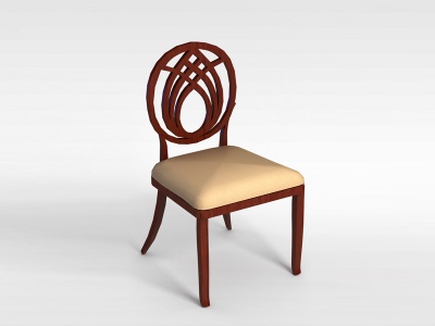 3d木质靠背椅模型