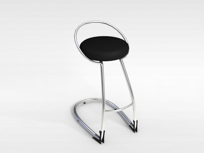 黑皮不锈钢腿吧椅模型3d模型