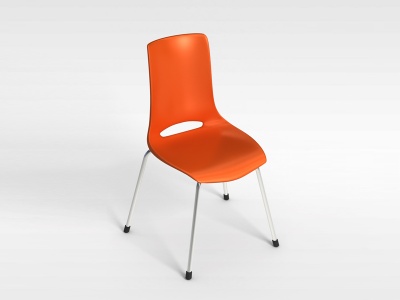 橙色塑料休闲椅模型3d模型