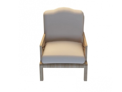 现代白木扶手椅模型3d模型
