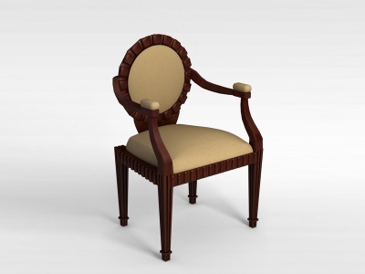 3d欧式实木扶手椅模型