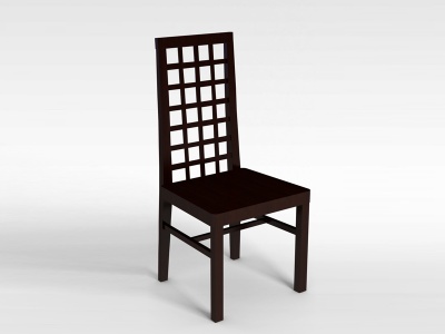 3d简易实木餐厅椅模型