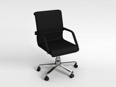 黑色皮质办公椅子模型3d模型