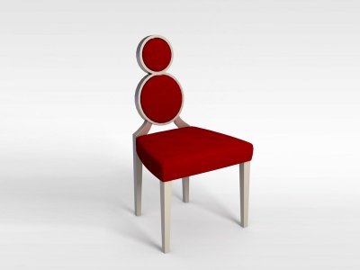 3d红色餐椅模型