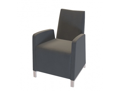 3d黑色皮革休闲椅模型