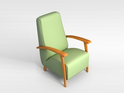3d实木扶手沙发椅模型