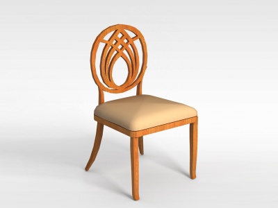 3d现代实木餐厅椅模型