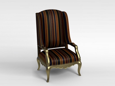 欧式印花休闲椅模型3d模型