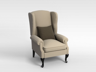 3d欧式白色布艺休闲椅模型
