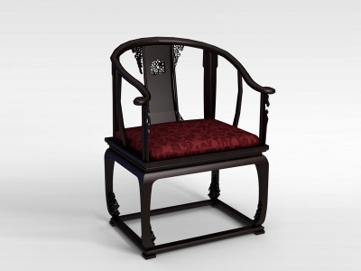 3d中式红木太师椅模型