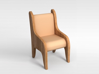 3d木质小孩专用椅模型