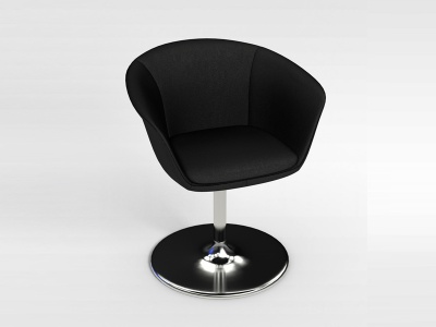 现代黑皮休闲转椅模型3d模型