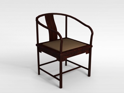 3d中式实木座椅模型