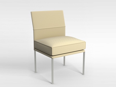 3d简易淡黄色四脚椅模型