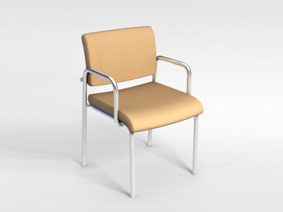 3d简易黄色皮质座椅模型