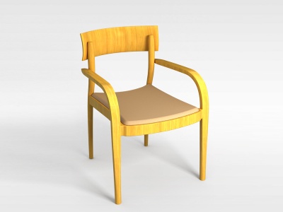 3d普通木质餐椅模型