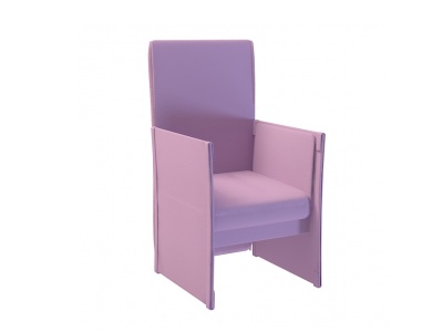 3d紫色布艺扶手椅模型