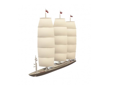 三帆帆船模型