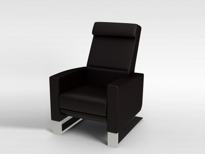 3d褐色皮革办公椅模型