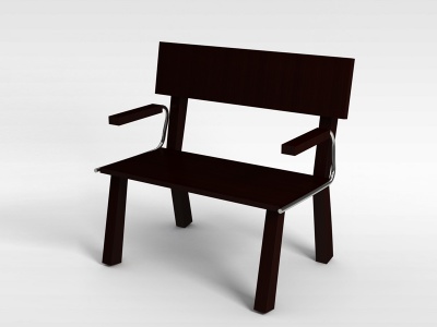 3d两人实木椅模型