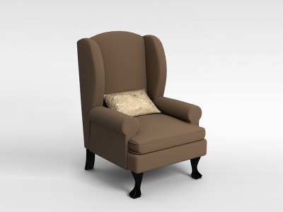 3d棕色布艺沙发椅模型