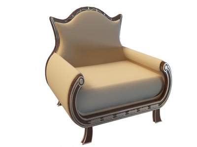 欧式精品单人沙发模型3d模型