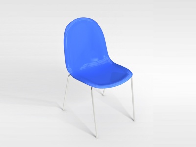 蓝色靠背椅模型3d模型