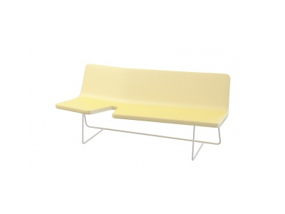 3d黄色沙发长椅模型