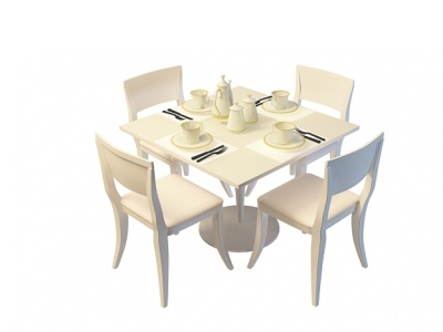 3d现代时尚餐厅桌椅免费模型