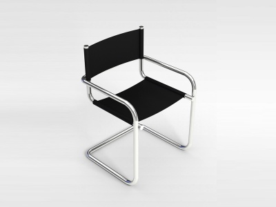 简易不锈钢腿办公椅模型3d模型