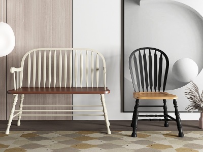 美式单椅模型3d模型