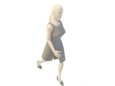 灰裙子女人模型3d模型